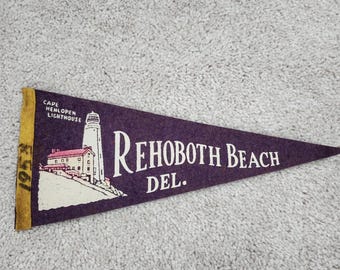 Vintage 1958 Rehoboth Beach, Del. 11.5" Pennant