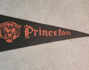 Vintage Princeton Orange and Black  Felt 29" Pennant