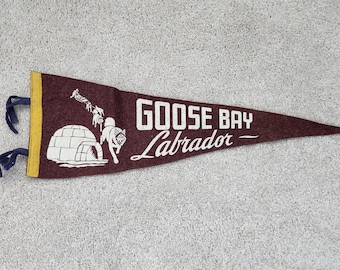 Vintage 20" Goose Bay Labrador Souvenir Pennant