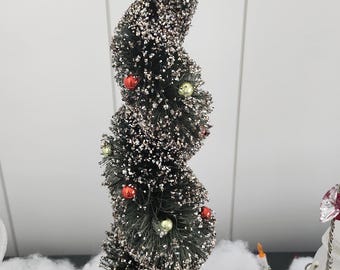 Vintage Curly Bottle Brush Christmas Tree