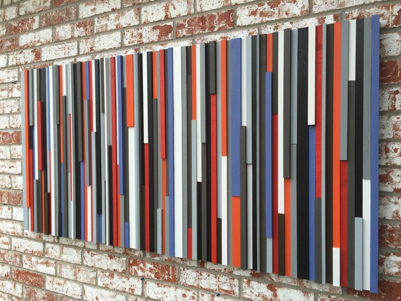 Wood Sculpture Wood Wall Art Reclaimed Wood Art Queen Headboard