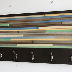 Coat Rack Wall Mount Colorful Wall Decor Living Room Decor Ideas Modern Wood Wall Art 3D Artwork Home Decor Art image 3