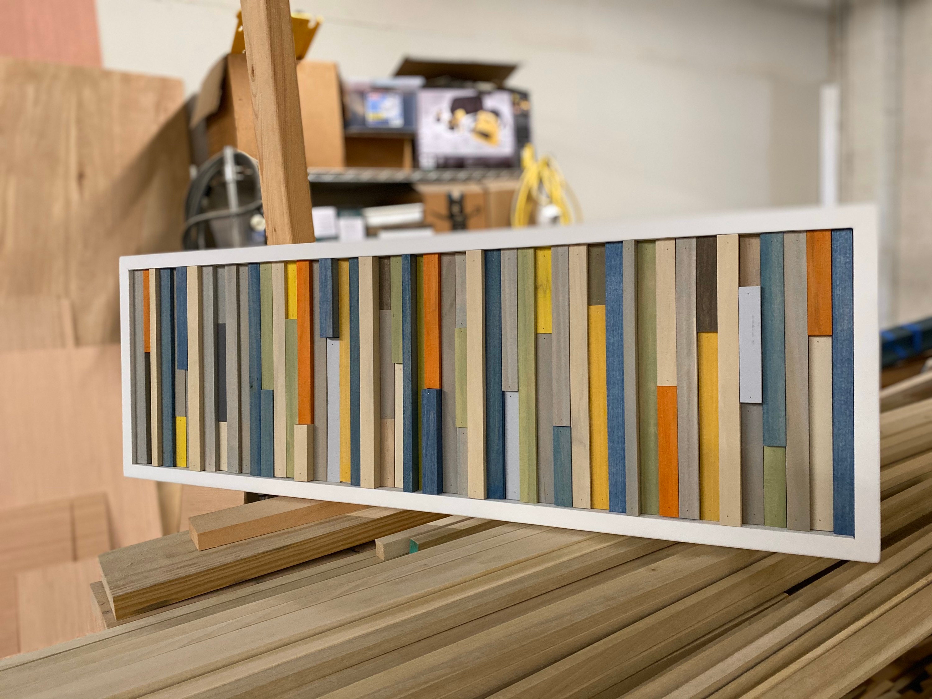 Wood Wall Art - Abstract Acrylic Painting on Wood - 3D Art - Reclaimed