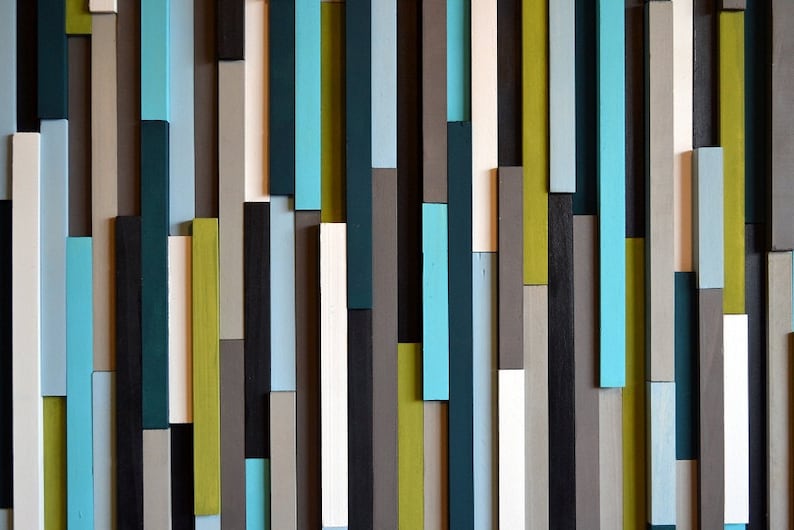 Modern Wood Sculpture Wall Art Skinny Rectangles 40x70 Etsy