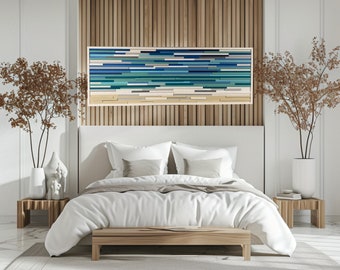 King Headboard For Beach House Bedroom Wall Decor Coastal Colors Wood Wall Art Queen and Cal King Wall Decor Headboard Bedroom Decor