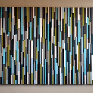 Wood Wall Art, Commission Art Wood Slat Wall Panel, Wood Wall Panels, Wood Slat Wall, Wood Panel Wall, 3d Wood Wall Art, Geometric Wood Art image 3