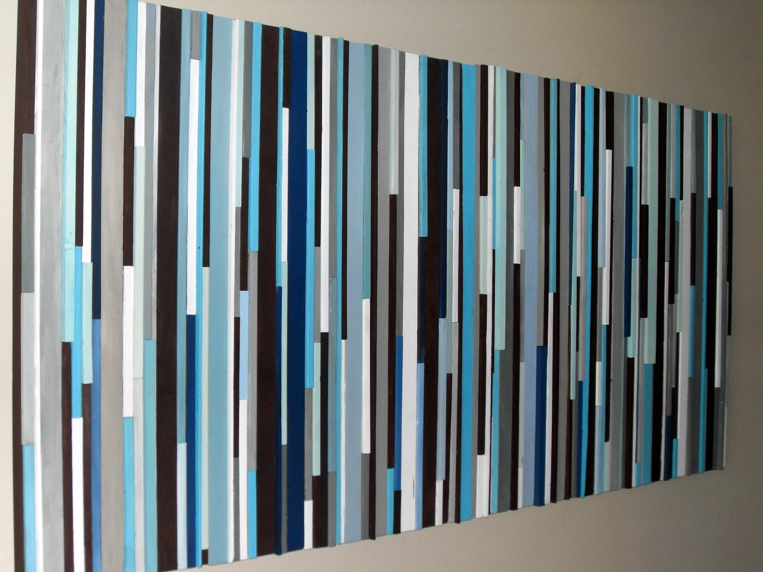 Wood Wall Art Large Wall Art Blue Wall Art Headboard 36 Etsy