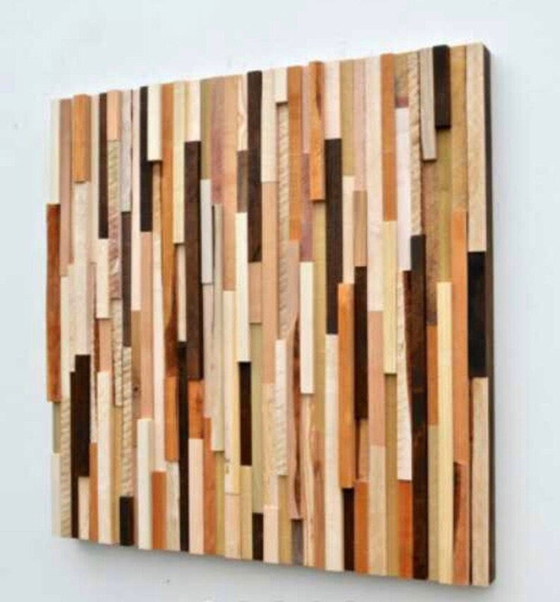 Wood Wall Art Wood Slat Wall Panel, Wood Wall Panels, Wood Slat Wall, Wood Panel Wall, 3d Wood Wall Art, Narrow Wall Art, Narrow Wall Art image 1