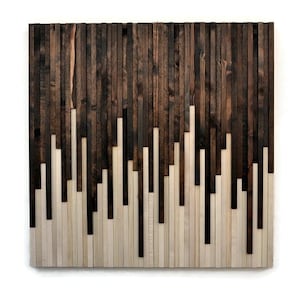 Wood Wall Art, Commission Art Wood Slat Wall Panel, Wood Wall Panels, Wood Slat Wall, Wood Panel Wall, 3d Wood Wall Art, Geometric Wood Art image 1