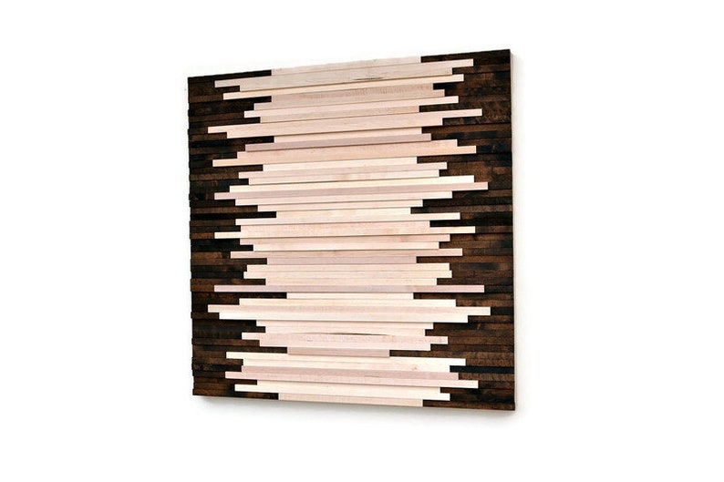 Wood Wall Art, Commission Art Wood Slat Wall Panel, Wood Wall Panels, Wood Slat Wall, Wood Panel Wall, 3d Wood Wall Art, Geometric Wood Art Bild 2