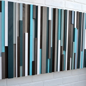 Wood Wall Art, Commission Art Wood Slat Wall Panel, Wood Wall Panels, Wood Slat Wall, Wood Panel Wall, 3d Wood Wall Art, Geometric Wood Art image 3