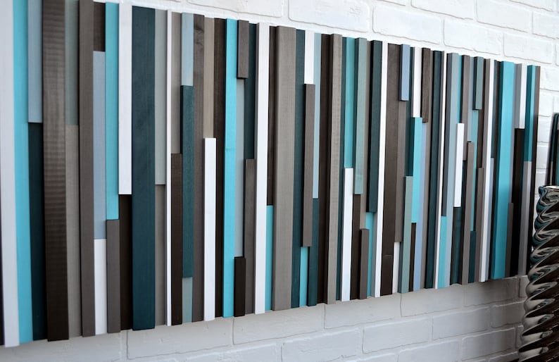 Wood Wall Art, Commission Art Wood Slat Wall Panel, Wood Wall Panels, Wood Slat Wall, Wood Panel Wall, 3d Wood Wall Art, Geometric Wood Art image 3