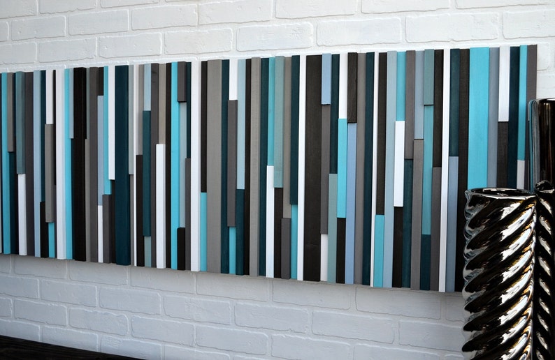 Wood Wall Art, Commission Art Wood Slat Wall Panel, Wood Wall Panels, Wood Slat Wall, Wood Panel Wall, 3d Wood Wall Art, Geometric Wood Art image 1