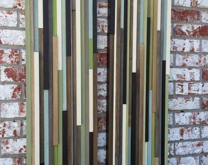 Wood Wall Art - Wood Art - Reclaimed Wood Art - 12x36 Set - Earthy Neutrals
