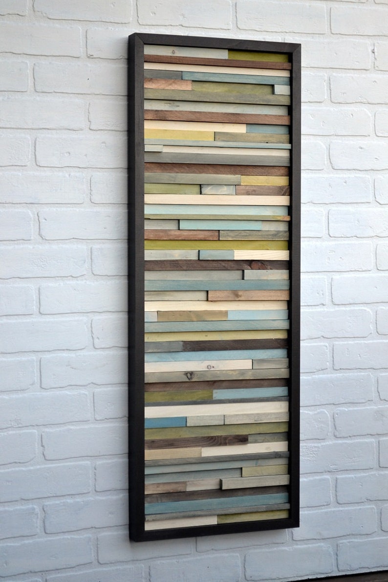 Wood Wall Art Wood Slat Wall Panel, Wood Wall Panels, Wood Slat Wall, Wood Panel Wall, 3d Wood Wall Art, Narrow Wall Art, Dimensional Art image 1