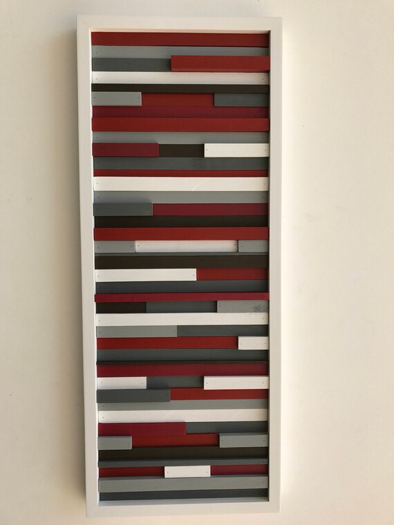 Wood Wall Art Abstract Acrylic Painting on Wood Reclaimed Etsy