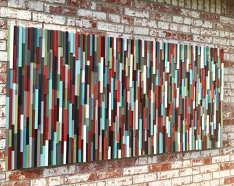 Abstract Painting on Wood - Modern Wood Sculpture Wall Art