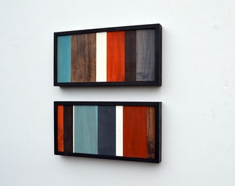 Wood Sculpture Art - Color Block Collection - 12x24 set