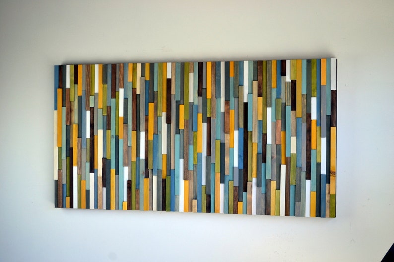 Wood Wall Art, Commission Art Wood Slat Wall Panel, Wood Wall Panels, Wood Slat Wall, Wood Panel Wall, 3d Wood Wall Art, Geometric Wood Art image 4