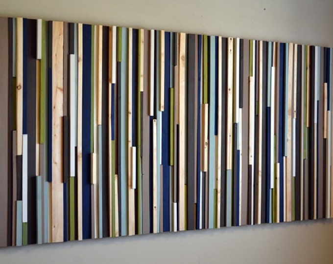 Wood Wall Art, Extra Large Wall Art, Living Room Art, 32x70