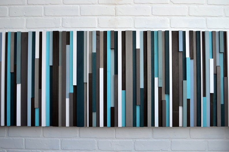 Wood Wall Art, Commission Art Wood Slat Wall Panel, Wood Wall Panels, Wood Slat Wall, Wood Panel Wall, 3d Wood Wall Art, Geometric Wood Art image 2