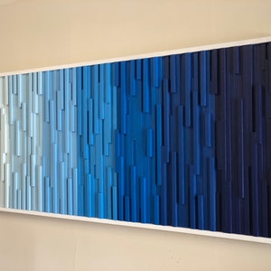 Geometric Striped Wood Wall Art For Home Decor, Abstract Wood Design, Beach Home Wall Decor