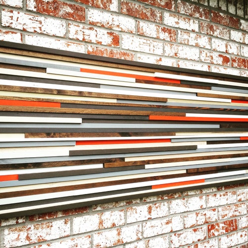 Wood Wall Art Abstract Painting on Wood Reclaimed Wood Art Etsy