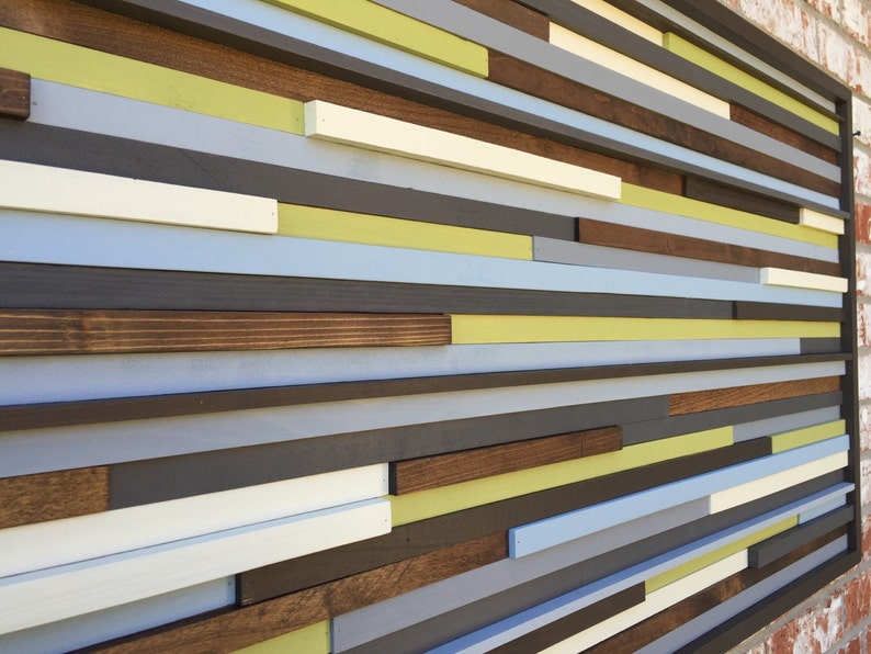 Wood Wall Art, Commission Art Wood Slat Wall Panel, Wood Wall Panels, Wood Slat Wall, Wood Panel Wall, 3d Wood Wall Art, Geometric Wood Art image 4