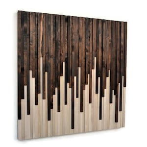 Wood Wall Art, Commission Art Wood Slat Wall Panel, Wood Wall Panels, Wood Slat Wall, Wood Panel Wall, 3d Wood Wall Art, Geometric Wood Art Bild 2