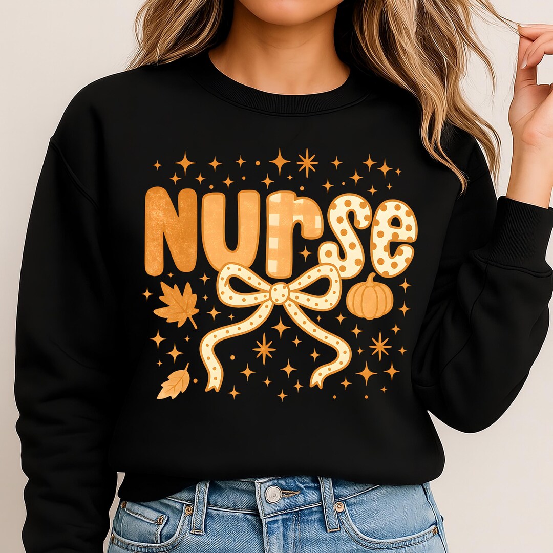 Fall Nurse Background Nurse Autumn PNG | Fall Nurse Graphic Design | Cute Retro Checkered ...