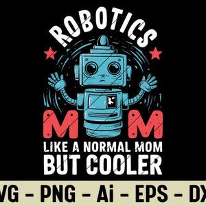 Roboter Mama SVG PNG Lustige Roboter Themed Muttertag Geschenk Sublimationsdesign für STEM Tech Frauen Lustige Roboter Png Digital Download