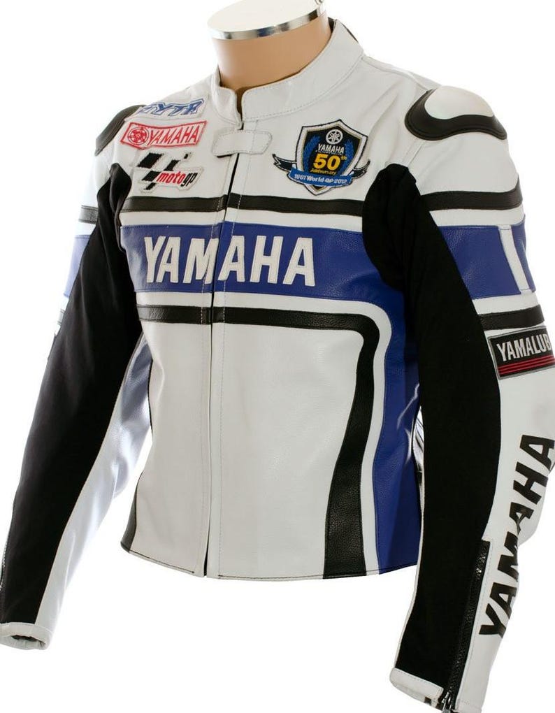 Giacca Moto Biker In Pelle Yamaha – Modello Easy Rider – Multicolore – Uomo
