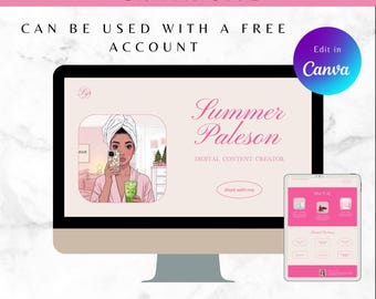Pastel Pink UGC Portfolio Canva Template | One-Page Website (Digital Download)