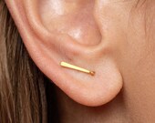 Minimalist Earrings - Unique earrings - Ear Crawlers - Dainty Earrings - Ear Climber - Bridal Earrings - Birth Gift - ECF001