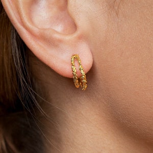 Bridal Earrings - Stunning Double Hoop Earrings - Minimalist Gold Studs -STD132