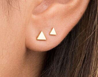 hook earrings with triangle and nature colors Elements Triangle Earrings