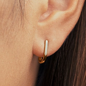 Pendientes Gancho - Plata de Ley & Chapado en Oro - Pendientes de Tuerca - Estilo Minimalista- Joyería Moderna - Regalo Navidad - STD063