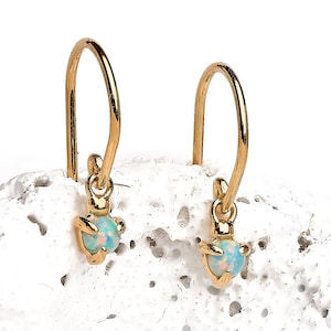 Opal Dangle Drop Earrings - October Birthstone Earring - Hypoallergenic Studs - Earrings for Mom - DGE001P03