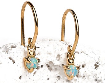 Opal Dangle Drop Earrings - October Birthstone Earring - Hypoallergenic Studs - Earrings for Mom - DGE001P03