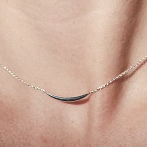 Dainty Moon Eclectic Jewelry Minimalist Necklace - Zodiac Gift - Sterling Silver Floating Necklace