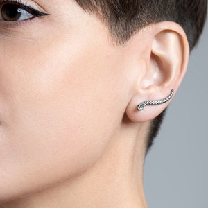 Snake Ear Cuff Earrings- Animal Earrings - Edgy Streetwear Jewelry