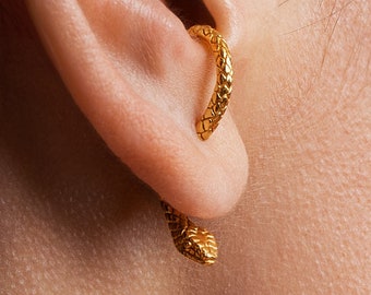 Snake Earrings - Edgy Earrings - Mismatched Earrings - Animal Earrings - Grunge Jewelry -BO EJK009