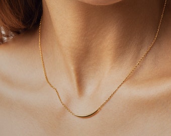 Dainty Moon Necklace: Sterling Silver Celestial Jewelry