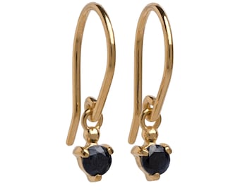 Dainty Black Spinel Earrings - Minimalist Gemstone Studs - Timeless Versatile Jewelry - DGE001BSP