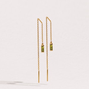 Edelsteen Threader Oorbellen Lange Threader Oorbellen Lange Dangle Oorbellen Ketting Oorbellen Sierlijke Oorbellen Geboortesteen Oorbellen