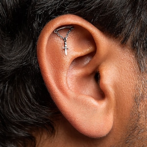 Helix Sword Flat Back Earrings - Dagger Cartilage Earrings - Mens Jewelry - PRC003
