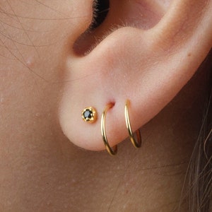 Double piercing hoop earrings clearance