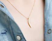 Crescent Moon Necklace - Minimalist Necklace - Celestial Jewelry - Layering Necklace - Moon Pendant Necklace - Tiny Moon Necklace - NCK508
