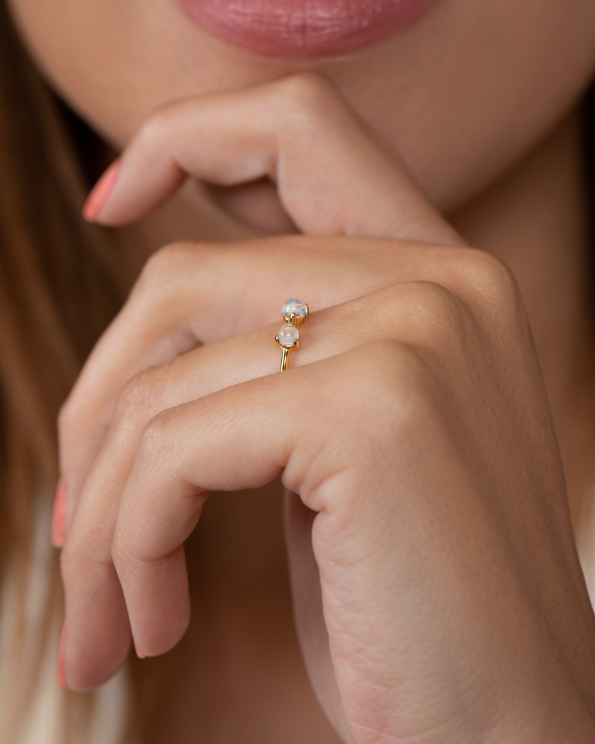 Open Cuff Ring Moonstone Ring Minimalist Ring Birthstone - Etsy