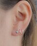 Opal Gold Hoops Cartilage Earrings - Dainty Silver Double Ear Hoops -  Two Piercings Holes - EAR148P03 